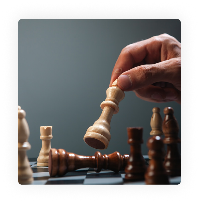 Chess pieces representing strategic thinking and competitive advantage in the AI era